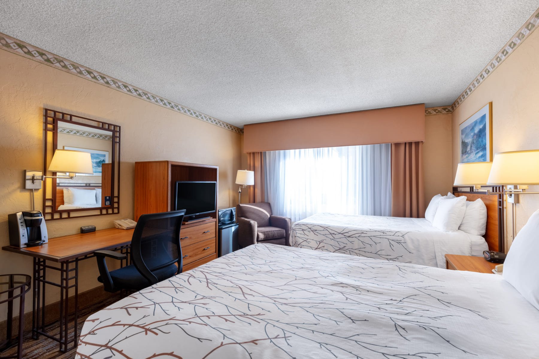 Double Beds of Bedroom at Travelodge Seattle Center, Washington